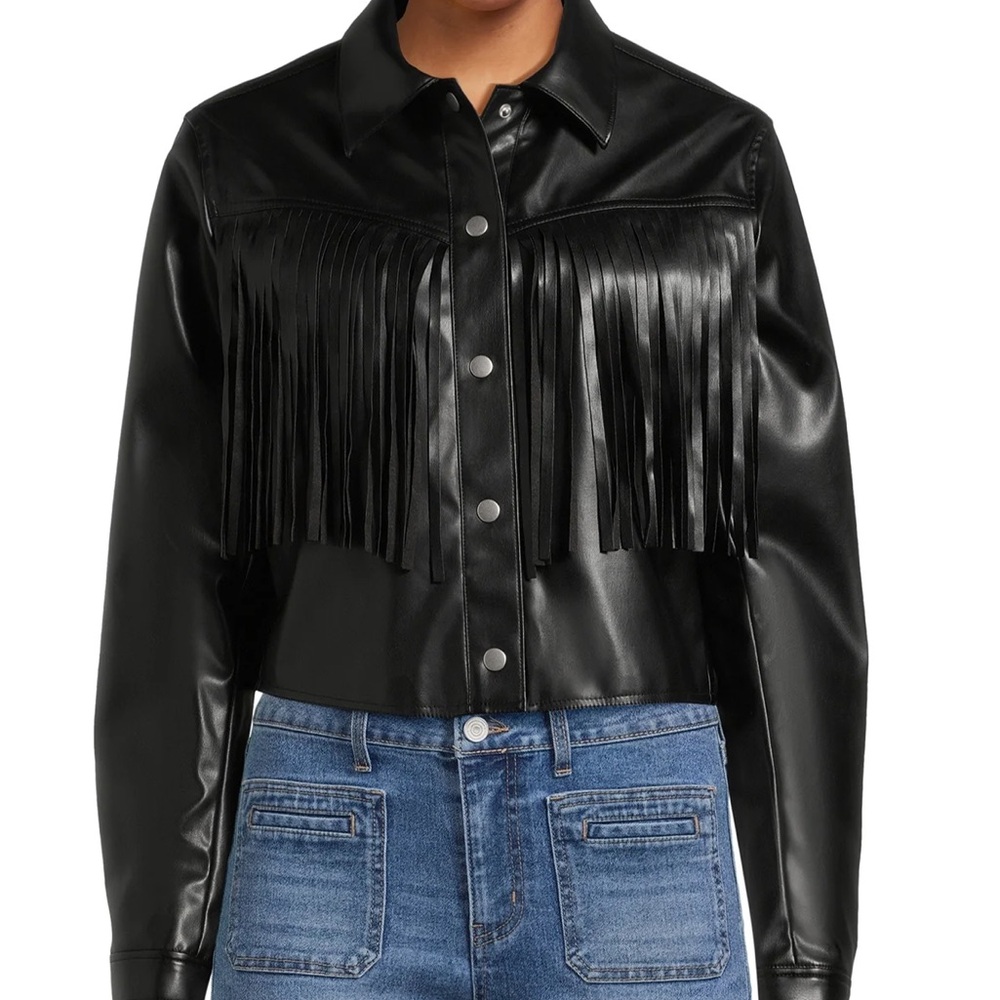 NEW - XXL fringe faux leather jacket - Discontinued